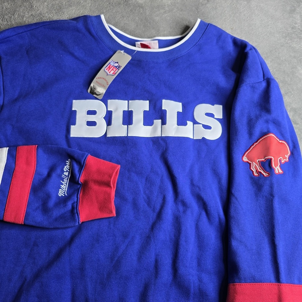 NWT Buffalo Bills Mitchell & Ness Sweatshirt Mens Size 3XLT NFF Throwbacks